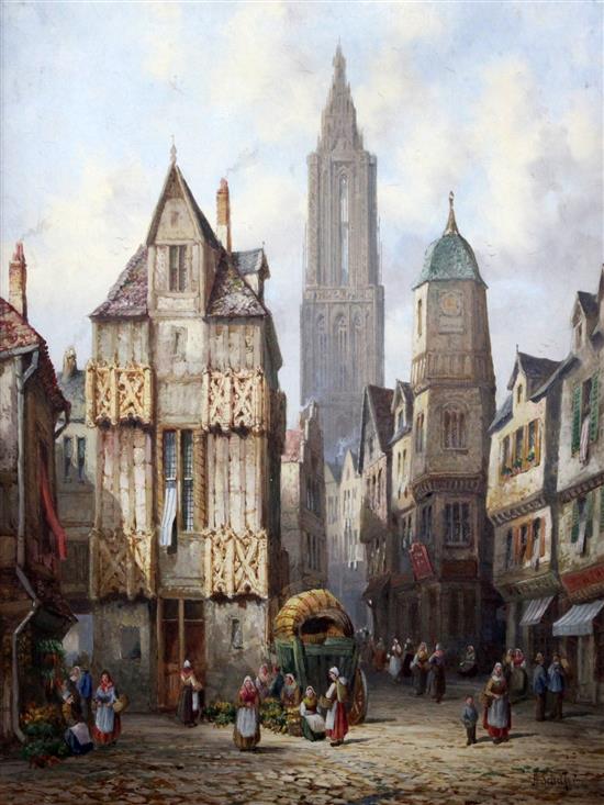 Henry Schafer (19thC.) Strassburg, Alsace, 18 x 14in.